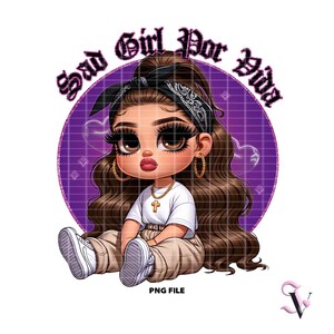 Chicana PNG Latina Sayings Old School Chola Chibi Style Latina Design for Sublimation | Digital Download