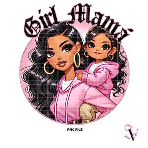 Girl Mamá Chicana Mom PNG Fête des Mères Style Old School Chola Chibi Design Latina pour Sublimation | Téléchargement numérique