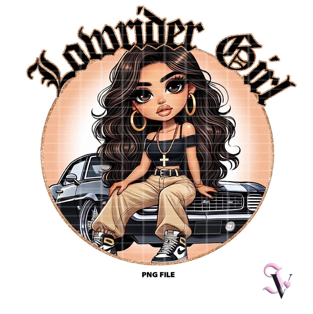 Chicana Lowrider Girl PNG: Chibi Latina Design (digital Download