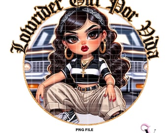Lowrider Girl Chibi PNG: Chicana Latina Design (digital Download