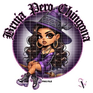 La Bruja Chicana Halloween PNG Old School Chola Chibi Style Latina Design pour sublimation | Téléchargement numérique