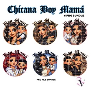 Boy Mamá Chicana Mom PNG Fête des Mères Chola Style Chibi Old School Design Latina pour Sublimation | Téléchargement numérique