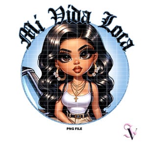 Lowrider Chicana PNG Old School Chola Chibi-stijl Latina-ontwerp voor sublimatie | Digitale download