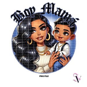Boy Mamá Chicana Mom PNG Fête des Mères Style Old School Chola Chibi Design Latina pour Sublimation | Téléchargement numérique