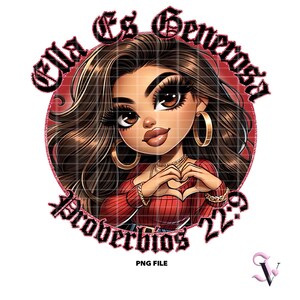 Lei è mamma generosa chicana mamma PNG festa della mamma vecchia scuola chola chibi stile latina design per sublimazione / download digitale