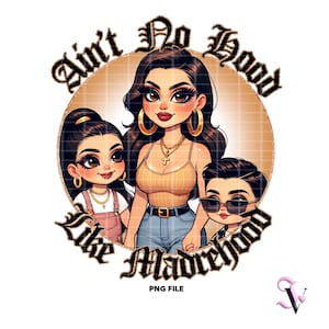 Mamá Chicana PNG Día de la Madre Chola de la Vieja Escuela Estilo Chibi Diseño Latino para Sublimación / Descarga Digital
