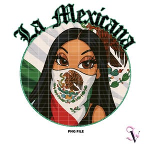 La Mexicana Chicana PNG Mexican Pride Immigration Latina Fille d'immigrants Style Chibi Design Latina pour sublimation | Téléchargement numérique
