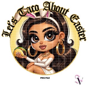 Chicana Easter PNG Feliz Pascua Old School Chola Chibi Style Latina Design for Sublimation | Digital Download