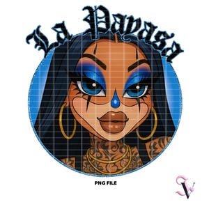 La Payasa Chicana Halloween PNG Latina gezegden Old School Chola Chibi-stijl Latina-ontwerp voor sublimatie | Digitale download