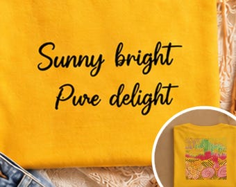 Yellow Graphic Tee: Abstract Art Print, Hand-Drawn Cotton Shirt