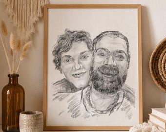 Custom Couple Sketch – Hand-Drawn Digital Art. Gift for Couple.