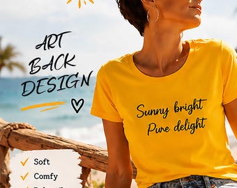 Yellow Abstract Art T-Shirt, Colorful Modern Graphic Tee, Artistic Summer Outfit