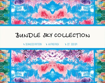 Abstract Seamless Pattern Bundle, Hand Drawn Fabric Print Collection (Digital Download)