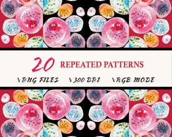 Watercolor Bubble Seamless Pattern. Trendy Graphic Art Design. Stylish Textile Print.