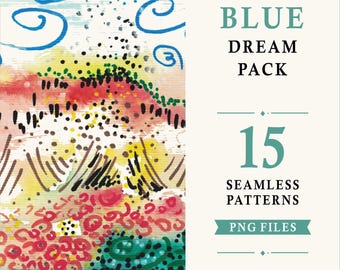 Modern Blue Fabric Design. DTG Print Pattern. Sublimation Printable Background.