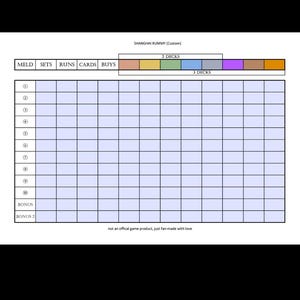 Shanghai Rummy Card Game Scoring Sheet: Editable on Mobile/tablet ...