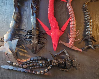 Leviathans - Articulated 3D Printed Subnautica Figures, Chelicerate,Reaper,Ghost,Shadow,Sea Emperor Levis