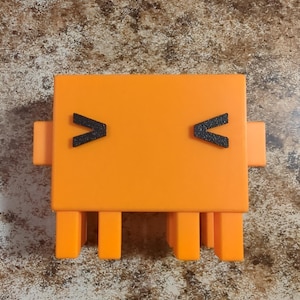 Orange Pixel Crab Desk Buddy - 3D Printed Coding Mascot Figure, Gift for Programmers & Developers, Desk Toy