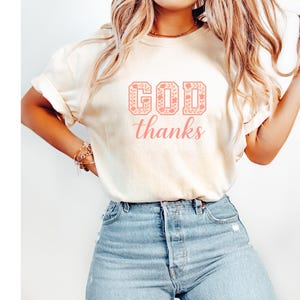 God thanks Shirt Faith Shirt, Jesus Shirt Church shirt Christian Clothing, God Shirt Christian T Shirt For Women Religious bible verse