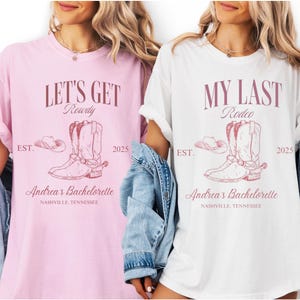 Custom Last Rodeo Bachelorette  Party Shirts Nashville Bachelorette Western Cowgirl Bachelorette Same Cowboy Forever Bachelorette  Bride Tee