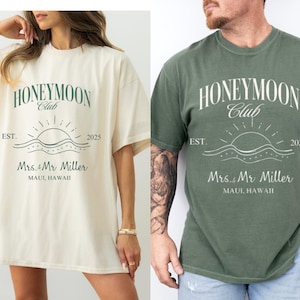 Custom Honeymoon Social Club Tshirt, Mr and Mrs Comfort Colors Shirts,Couples Honeymoon Vacation T-shirts Mr and Mrs Tee Honeymoon Gift