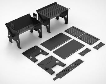 Modular BBQ Grill Design – Portable, Stylish, and Functional! drawing