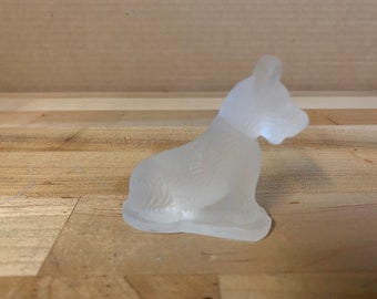 Vintage Frosted Glass Dog Figurine