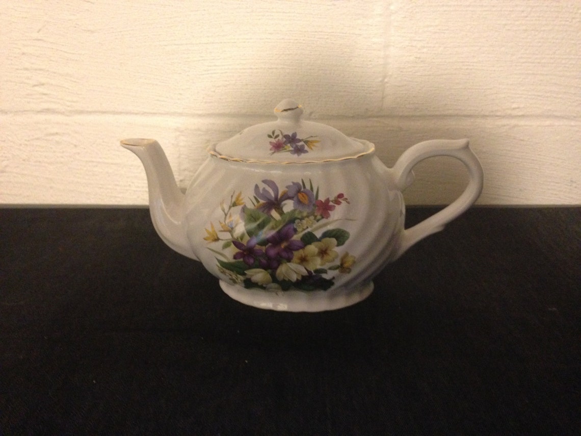 Arthur Wood and Son Floral Teapot Staffordshire England 6410 Etsy