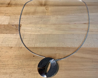 Extra Long Lia Sophia Silver Tone Pendant Necklace