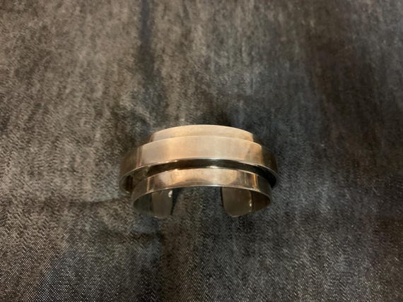 Silver Tone Two Layer Bangle Bracelet - image 4