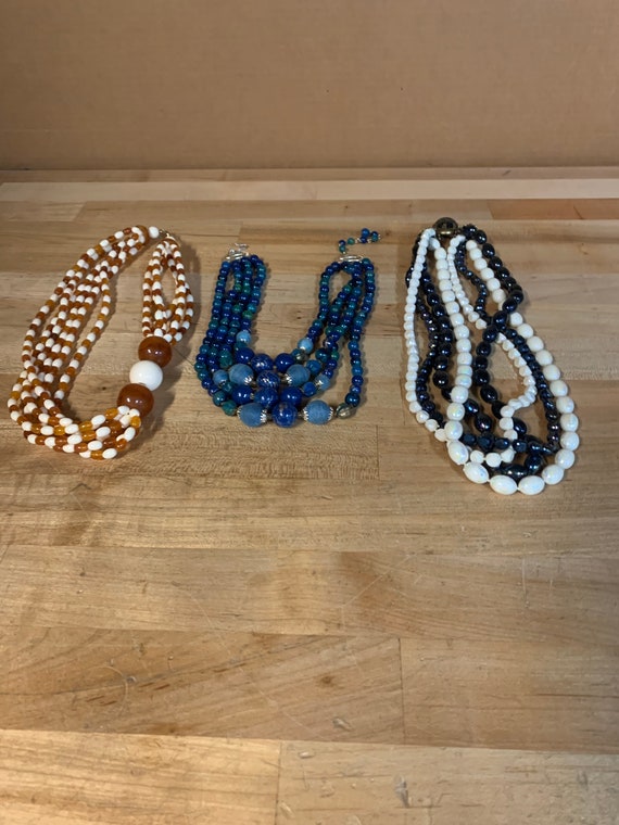 3 Vintage Bead Necklaces - image 1