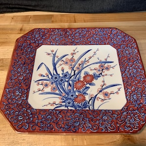 Vintage Japan Floral Serving Dish Platter