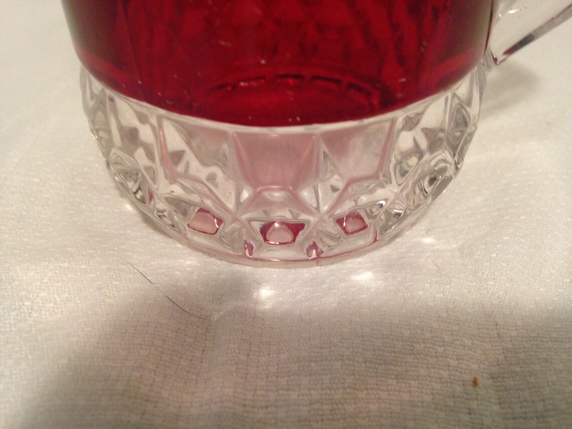 Vintage EAPG Ruby Red Souvenir Glass Allegan Cup Etsy
