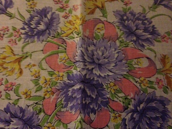 Vintage Purple Flower Bouquet Hankie - image 2