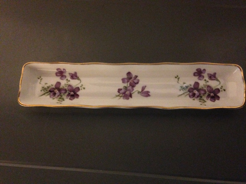 Vintage Hammersley Victorian Violets England Bone China Trinket Dish