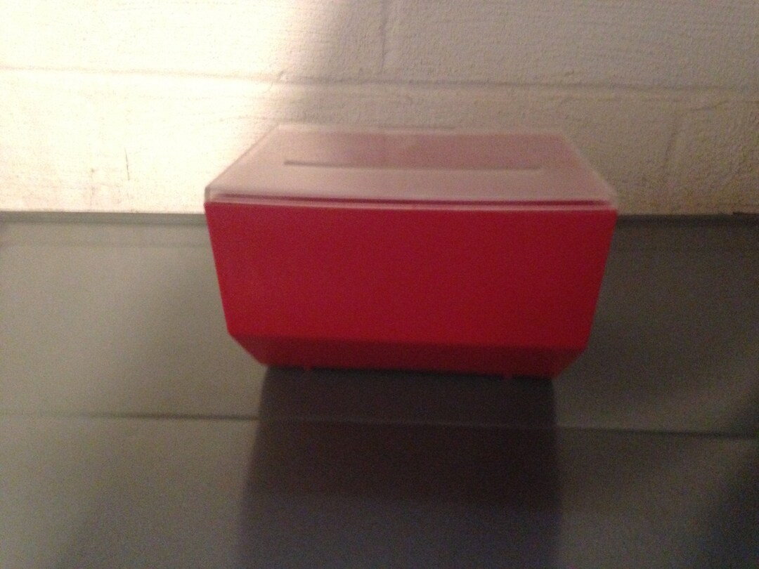 Mid Century Recipe Box Red Plastic With Index and Category Etsy