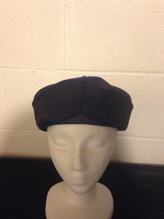 Vintage Ferncroft Navy  Woven Woman's Hat with Nav