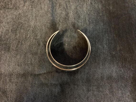 Silver Tone Two Layer Bangle Bracelet - image 2