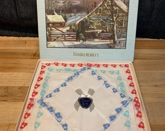 Vintage Boxed Set of 3 Hankie Handkerchiefs