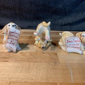 Fitz and Floyd  &quot;Dear Santa&quot; 3 Dog Tumbler Figurines