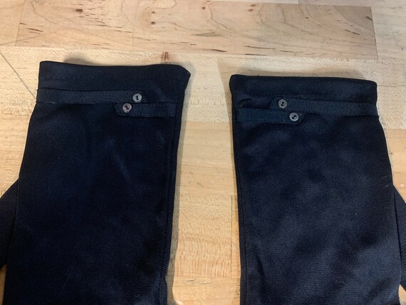 Vintage Black Polyester Gloves - image 2