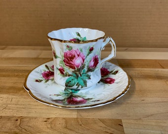 Vintage Grandmother's Rose Bone China Cup and Saucer Hammersley England