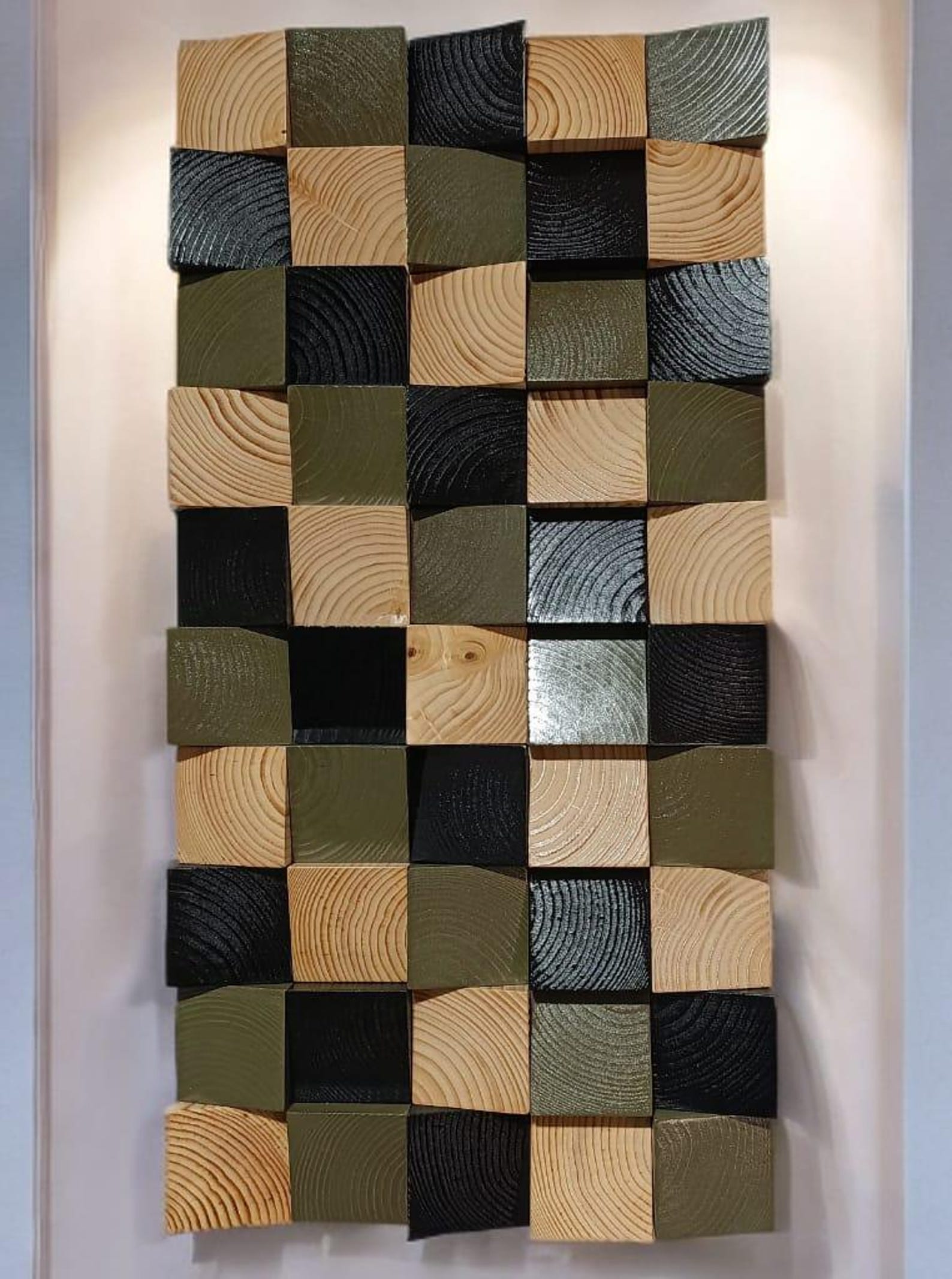 Curated visual reference: Fresh Look at Green Wall Art Modern Wooden Sculpture In Different Sizes Modern