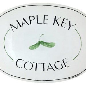 Custom Painted Ceramic Cottage Sign – Personalized Address Plaque