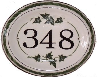 Custom Painted Ceramic Address Sign - Personalized House Plaque