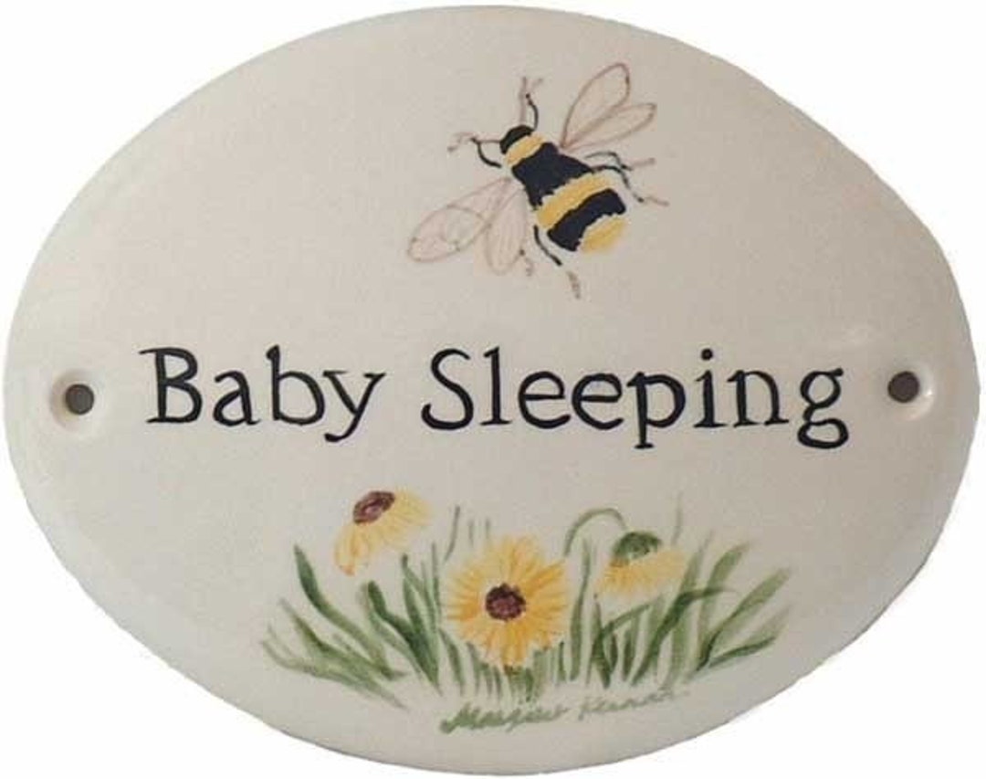 Hand-painted Ceramic Baby Sleeping Sign, Personalized Nursery Decor - Etsy