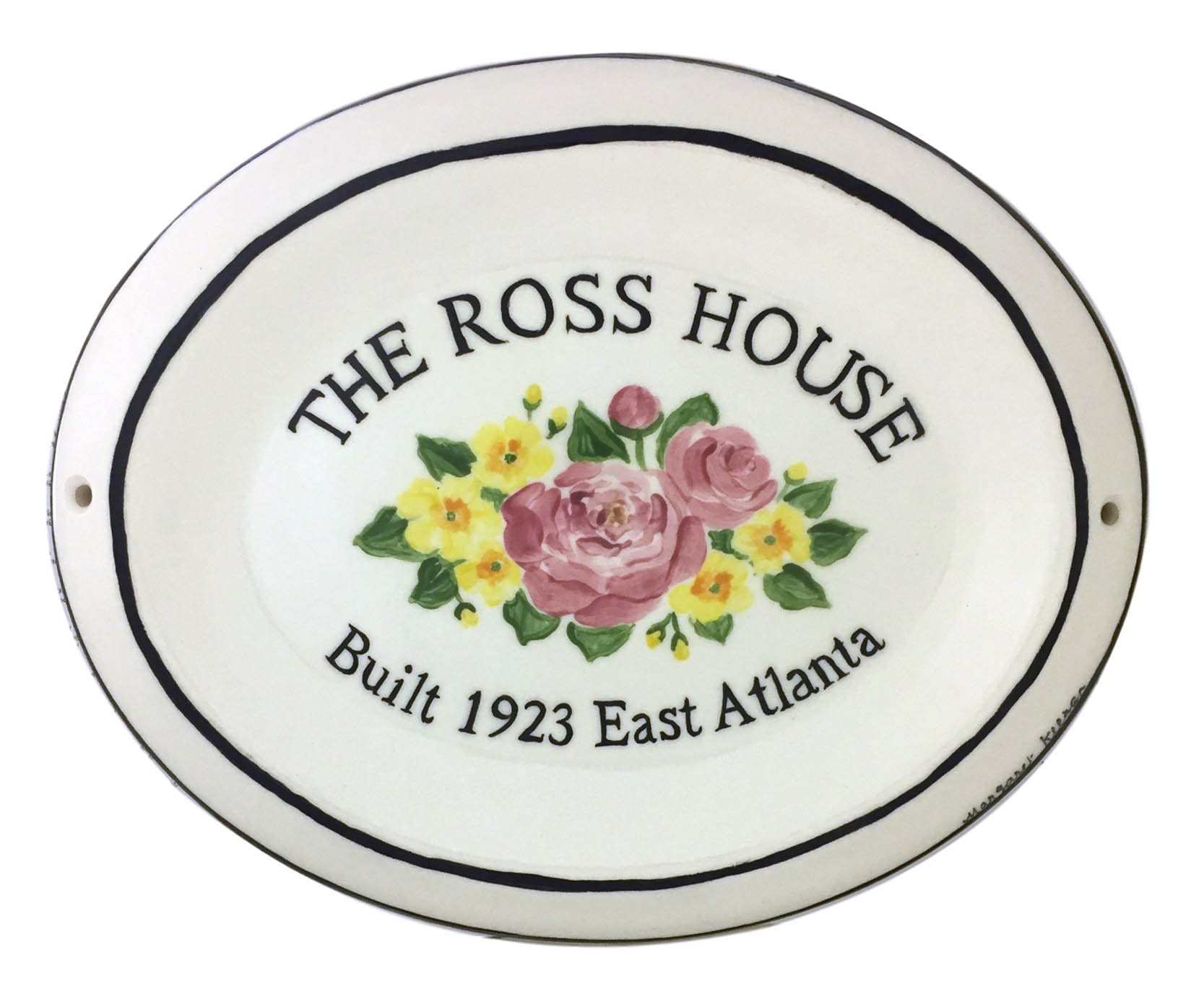 Custom Painted Ceramic House Sign / Personalized Wedding Plaque by