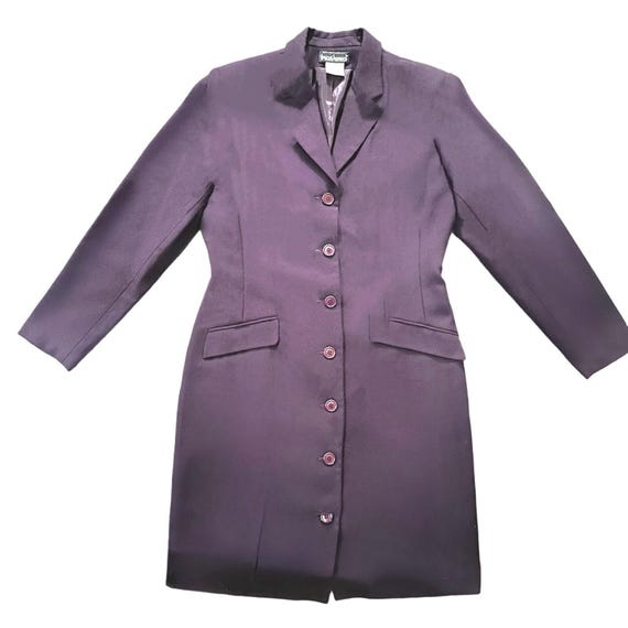 Vintage 80s European Wool Coat Purple Size 14 (Fits Like Medium) by Harvé Bernard Holtzman