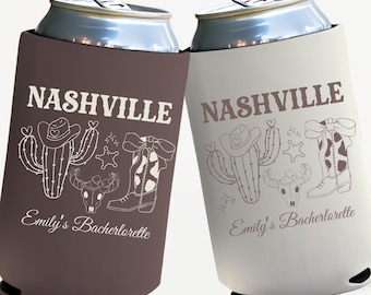 Nashville Bachelorette Can Cooler, Cowgirl Bachelorette Can Sleeves, Custom Western Can Coolers, Bachelorette Party Favors