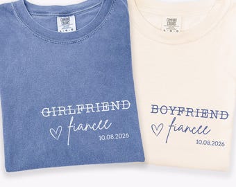 Fiancé & Fiancée Shirt, Custom Boyfriend to Fiancé Shirt, Future Mr and Mrs Engagement Gift, Couple Matching Engagement Shirts